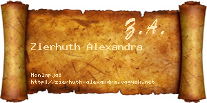 Zierhuth Alexandra névjegykártya